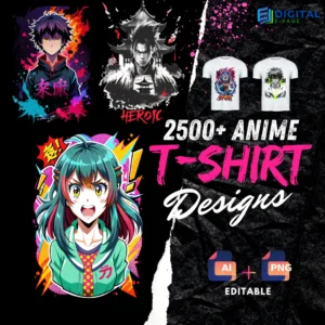 2500+ Premium Anime T-shirt Designs Graphic Bundle